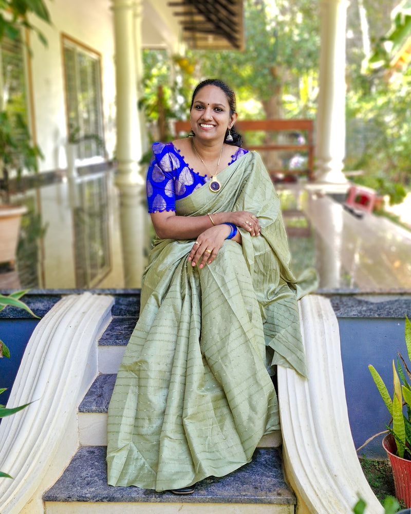 Vichithra Silk Without Tassels and Blouse Piece Pista Green, Women Fashions