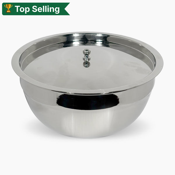 Stainless Steel Serving Bowl with Lid | Snacks Serving and Mixing Bowl | Kitchen Accessories