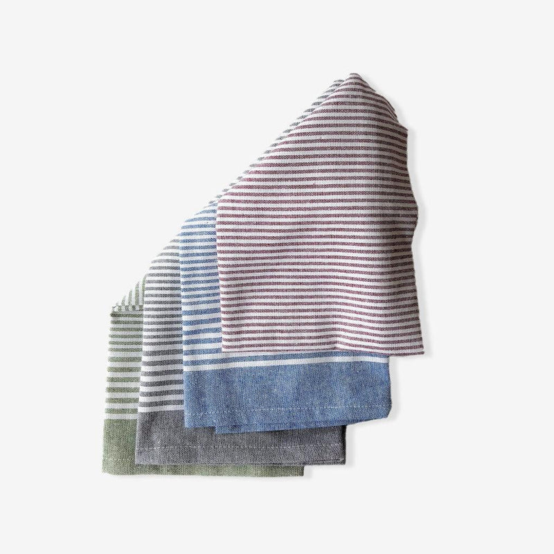 ROYAL HAIL Subtle Stripe Kitchen Towel Cotton for Home, Soft & Highly Absorbent Towel for Kitchen, 18 x 28 inch - Set of 4