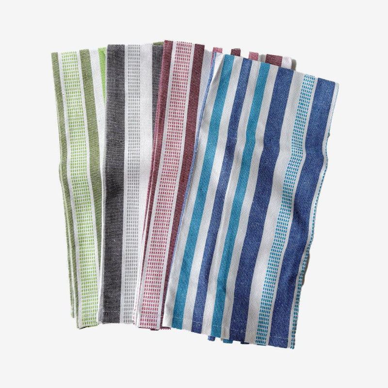 ROYAL HAIL Dotted Stripe Vertical Towel Cotton for Home, Soft & Highly Absorbent Towel for Kitchen, 18 x 28 inch - Set of 4