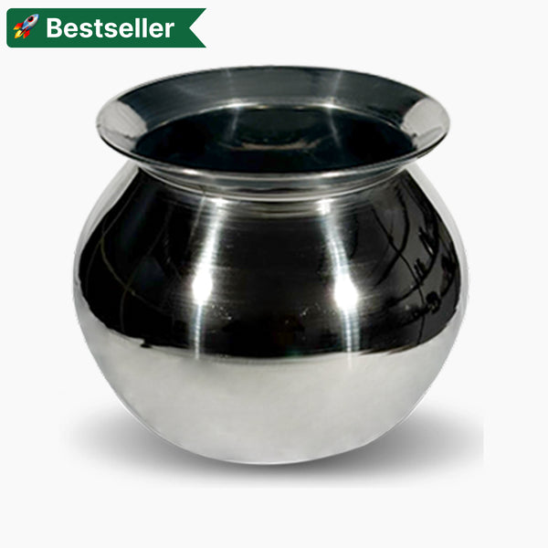 Stainless Steel Balloon Pot | Cooking Pot / Mirror Finish / Gundu / Pongal Pot / Multipurpose Pot (Induction and Gas Stove Friendly)