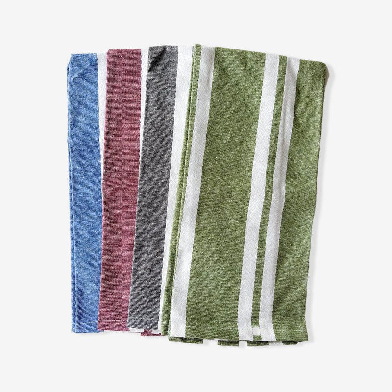 ROYAL HAIL Double Stripe Kitchen Towel Cotton for Home, Soft & Highly Absorbent Towel for Kitchen, 18 x 28 inch - Set of 4