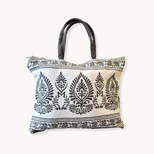 ROYAL HAIL Ivory Leaf Tote Bag for Women Washable Shoulder Bag with Inner Pocket for Go-to Everyday Bag for Travel and Shopping Grocery