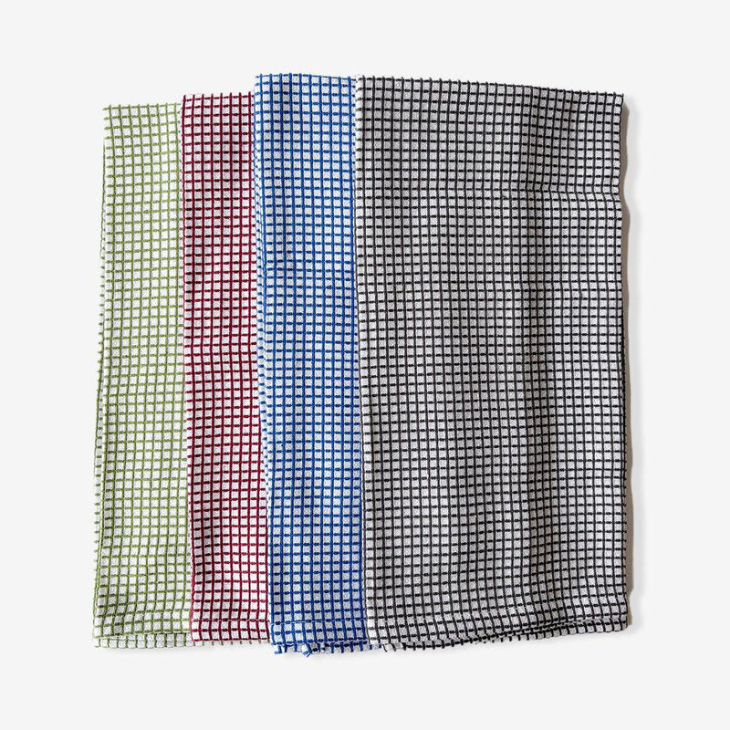 ROYAL HAIL Window Pane Kitchen Towel Cotton for Home, Soft & Highly Absorbent Towel for Kitchen, 18 x 28 inch - Set of 4