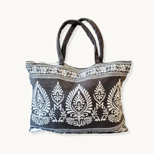 ROYAL HAIL Ivory Leaf Tote Bag for Women Washable Shoulder Bag with Inner Pocket for Go-to Everyday Bag for Travel and Shopping Grocery