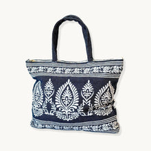 ROYAL HAIL Ivory Leaf Tote Bag for Women Washable Shoulder Bag with Inner Pocket for Go-to Everyday Bag for Travel and Shopping Grocery
