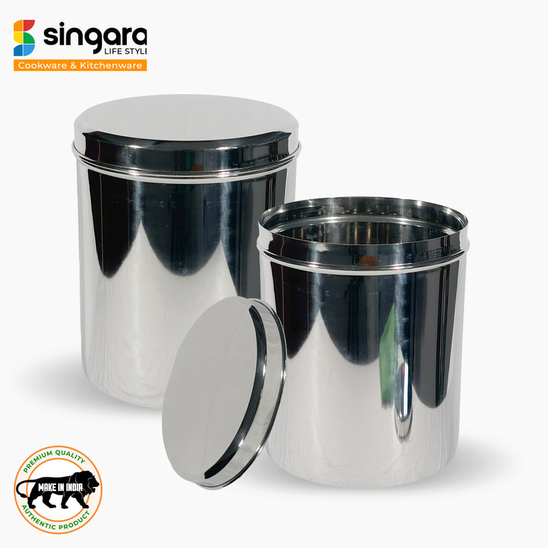 Deep Dabba Airtight Steel Containers / Stainless Steel - Food safe, Container for Storage