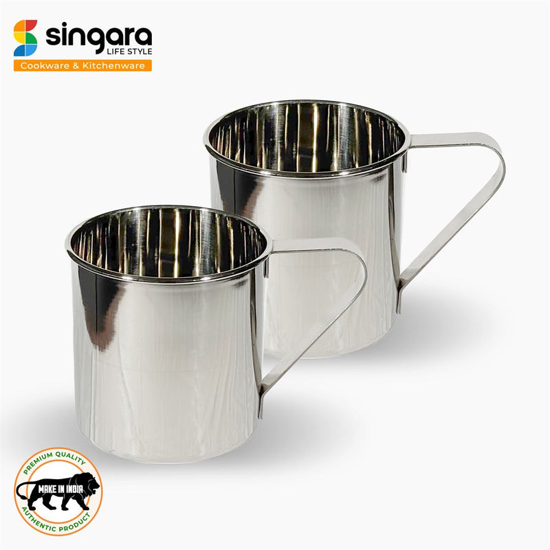 Multipurpose Stainless Steel Mug Set of 2- for Mug/Tea/Coffee Serving Mug