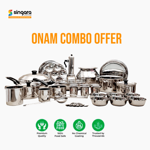 Stainless Steel Onam Combo Offer 7999 – Induction + Gas Compatible | Limited-Time 50% OFF