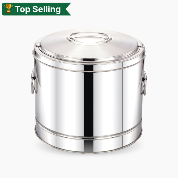 Anchor Jumbo Hot Bucket | Silver/Biriyani Hotpot/Hot Boxes for Kitchen with Steel Lid/Twist Lock