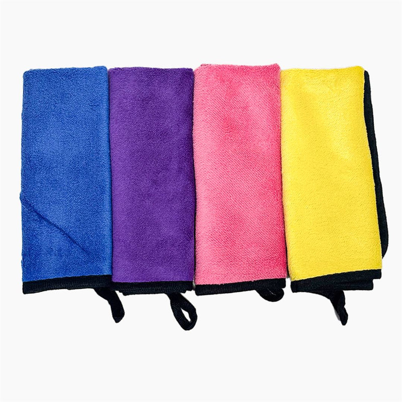 Micro fiber 500 GSM 30*40  Cloth for Car Cleaning and Detailing - Dual Sided, Extra Thick Plush   Towels Lint-Free Assorted  Set of 4