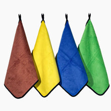 Micro fiber 500 GSM 40*40  Cloth for Car Cleaning and Detailing - Dual Sided, Extra Thick Plush   Towels Lint-Free Assorted  Set of 4