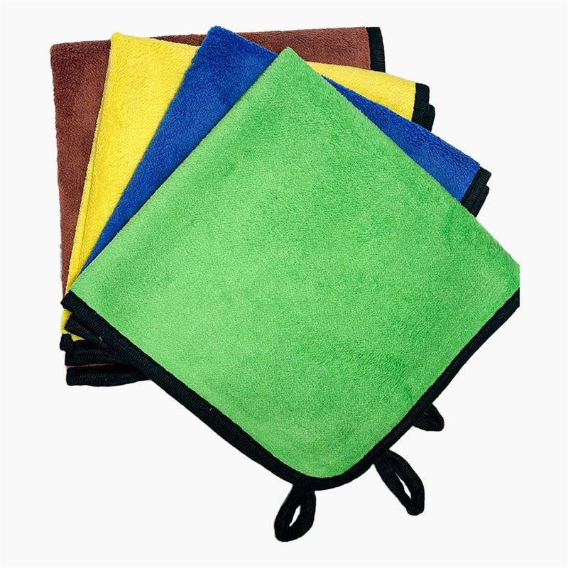 Micro fiber 500 GSM 40*40  Cloth for Car Cleaning and Detailing - Dual Sided, Extra Thick Plush   Towels Lint-Free Assorted  Set of 4