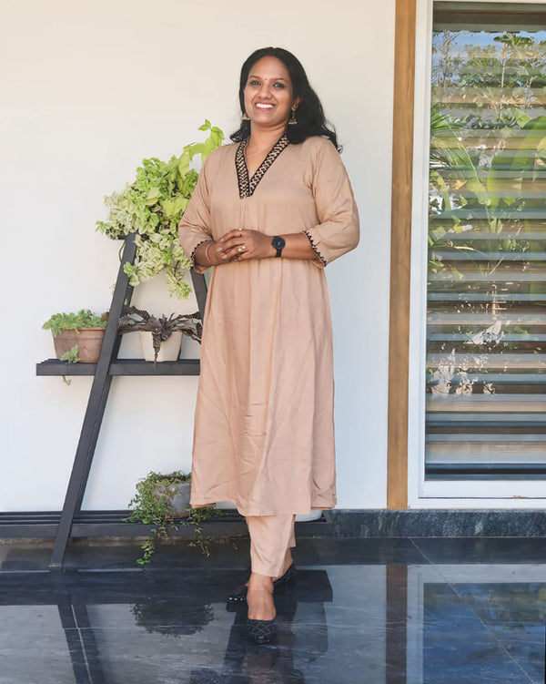 Khadi Silk With Mirror Work Chikku Kurti, Women Fashions