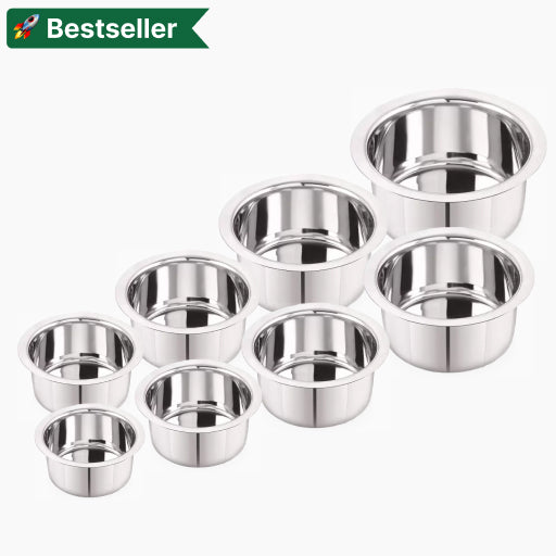 Stainless Steel Cut Tope Combo - Full Set (Induction and Gas compatible)