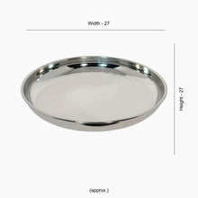 Stainless Steel Round Beading Thali / Plate (Big) and Mukta Vati (Set of 2) for Home/Restaurant
