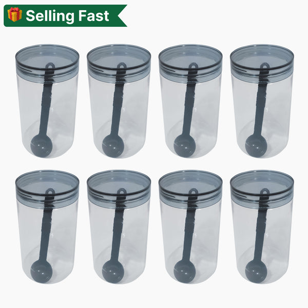 Plastic Airtight Containers Full Set - Black