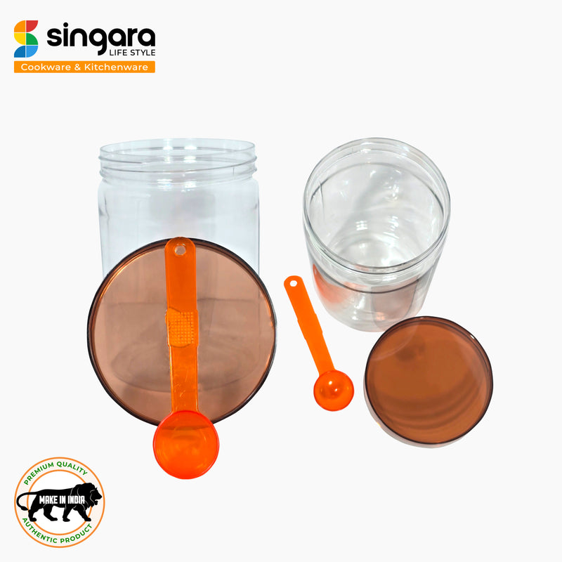 Plastic Airtight Containers (Set of 4)- Brown