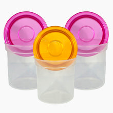 Plastic Airtight Canister Set – 3 Pcs | Pink & Yellow | Durable & Stackable