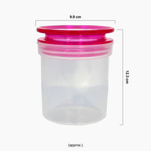 Plastic Airtight Canister Set – 3 Pcs | Pink & Yellow | Durable & Stackable