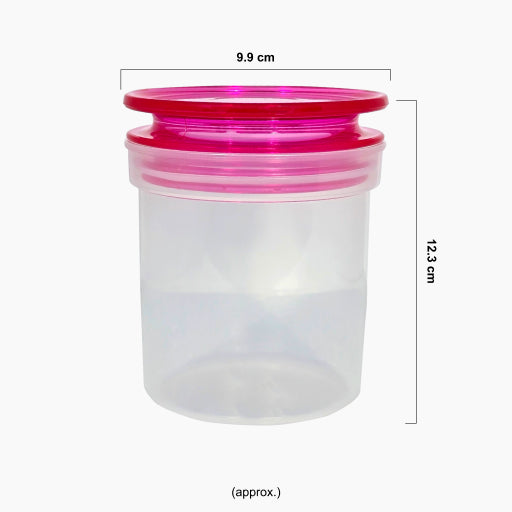 Plastic Airtight Canister Set – 3 Pcs | Pink & Yellow | Durable & Stackable