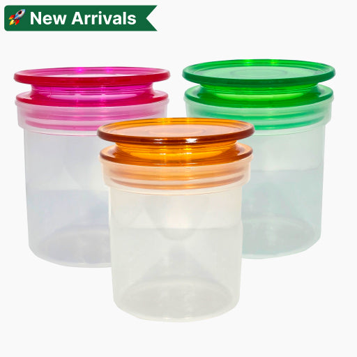 Plastic Airtight Canister Set – 3 Pcs | Pink, Green & Yellow | Durable & Stackable