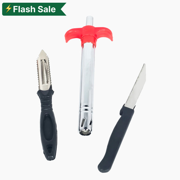 Gas lighter with Knife and Potato Peeler