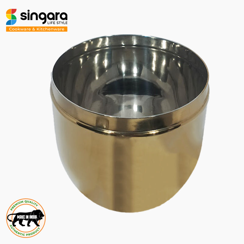 Tea Coffee Sugar Gold Dabba Plain With Lid Set of 3