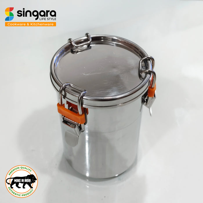 Stainless Steel Leak Proof Dabba, Airtight | 3-Side Lock