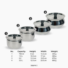 Serving Bowl Raj Handi 3.5 L & 2.2 L Free with Ring Handi 750 ml & 1.5 L