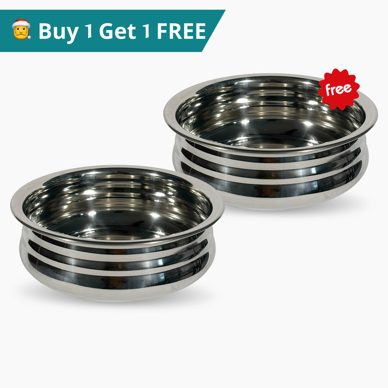 Stainless Steel Uruli 6 L Free 2 L Uruli (approx.)