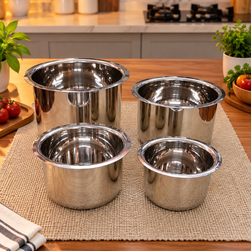 Cut Tope Cook And Serve Set Of 4.(400 ml, 700 ml , 1300 ml, 2000 ml)