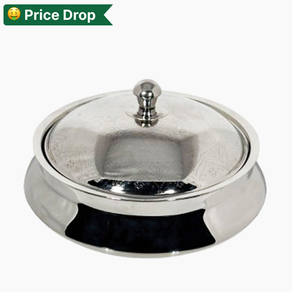 MILANO ETCHING Hotpot Silver | Food Grade| Ideal for Chapatti | Roti | Casserole | Hot Pot