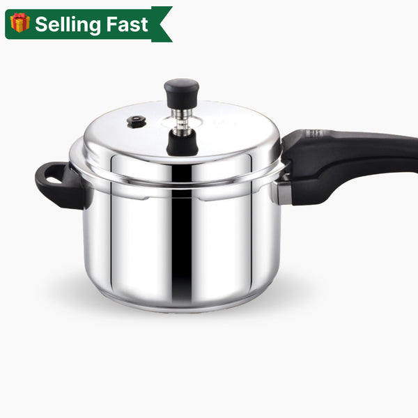 Stainless Steel Pressure Cooker with Outer Lid Induction and Gas Stove Compatible | Healthy Cooking