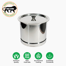 Stainless Steel Pawali with Lid | Set of 2 (4.4 L/6.8 L) | Drum/Storage Container For Atta/Rice/Grains