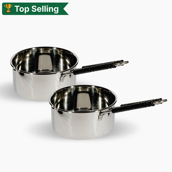 Stainless Steel Milk Pan Set | Sauce Pan Milk Pan - Induction Base, Milk Boiler Cookware with Handle