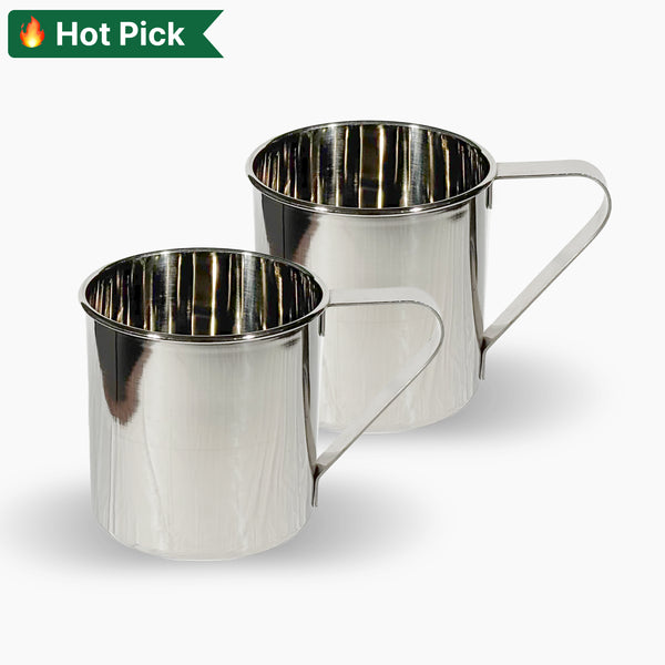 Multipurpose Stainless Steel Mug Set of 2- for Mug/Tea/Coffee Serving Mug