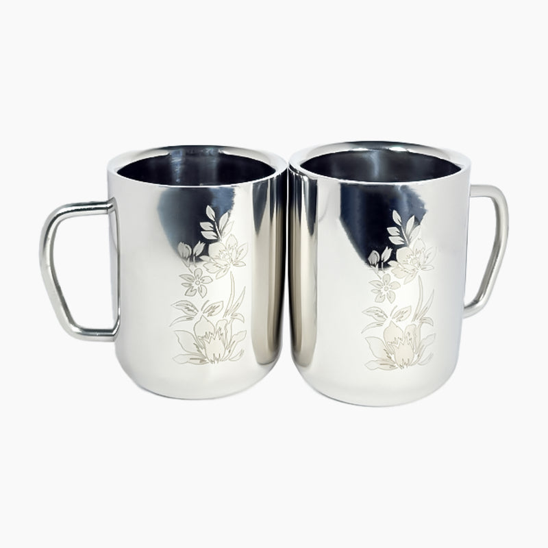 Stainless Steel Royal Coffee Mug Set of 2 - for Tea/Coffee Serving Mug