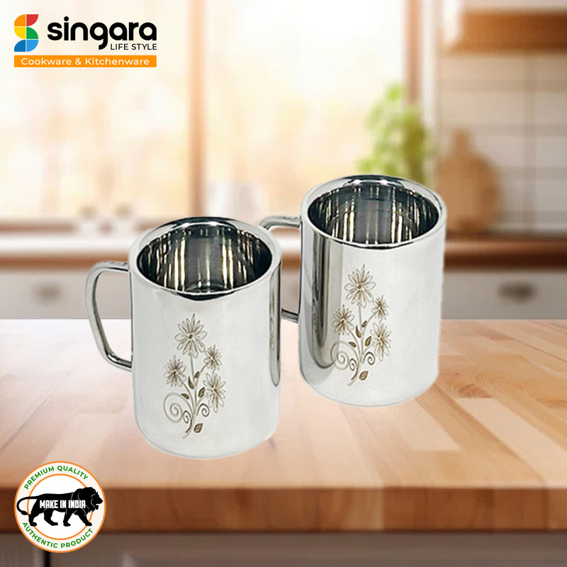 Stainless Steel Modern SIP Coffee Mug Set of 2 - for Mug/Tea/Coffee Serving Mug