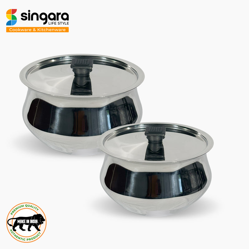 Stainless Steel Raj Handi 3.5 L with free 1.5L Raj Handi