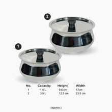 Stainless Steel Raj Handi 3.5 L with free 1.5L Raj Handi