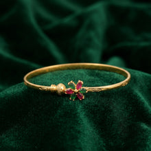 Premium Imitation Floral Ruby & Emerald Bangle