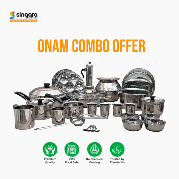 Stainless Steel Onam Combo Offer – ₹6,999 | Induction + Gas Compatible | Limited-Time 50% OFF