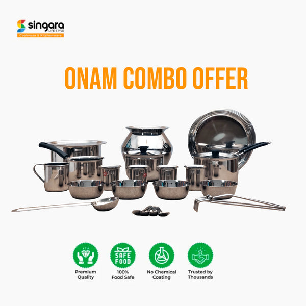Affordable Stainless Steel Onam Combo – 20-Piece Kitchenware Set ₹3499