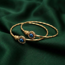 Adjustable Gold-Plated Evil Eye Cuff Bangle with CZ Halo