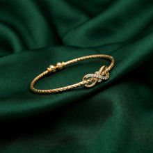 Adjustable Gold-Plated CZ Infinity Knot Bangle